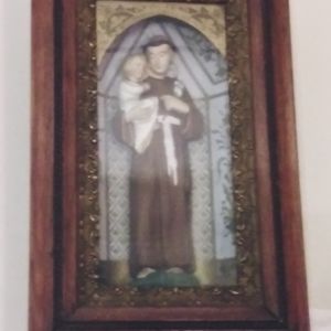 Vintage st. Anthony Shrine in a vintage shadow box